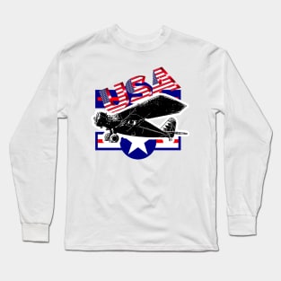 Vintage plane USA air force Long Sleeve T-Shirt